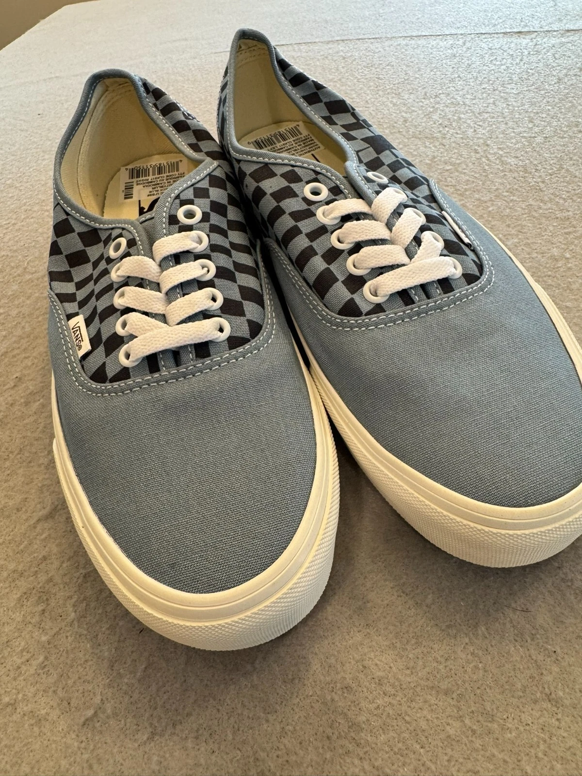 Vans Sneakers Uomo 9 Nuove Autentiche Warp Check Blu Stringate Scarpe Skateboard