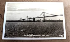 Vintage RPPC " SF and Bay Bridge from Ferry Boat" piggott 1196