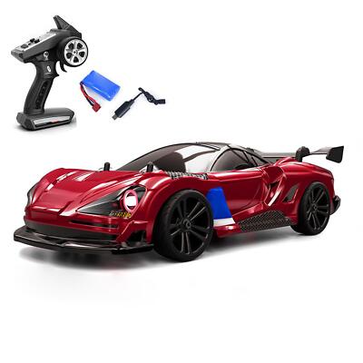 1/16 RC Drift Car 4WD Fahrzeug RTR Sportwagen Reifen 50mm Rad 7 Modi Licht Motor