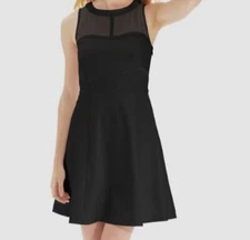 Eric + Lani Women's Black Shimmer Sleeveless Fit & Flare Mini Dress Size XS