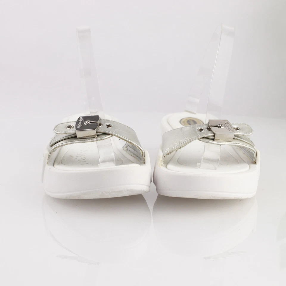 Sandalia Dr Scholls Mujer Twist Talla 9 Plateada Deslizable Hebilla Ajustable Plataforma Y2K Foto 2 de 4