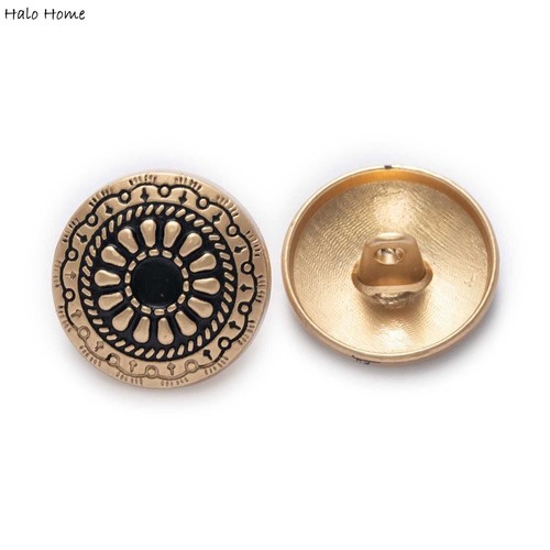 Round Carved Metal Shank Buttons Scrapbooking Clothing Craft Accessories 5Pcs - Picture 13 of 13