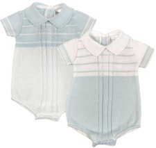Baby Boy Romper Suit Knitted All in One COTTON Traditional Pex Quality