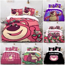 Toy Story Lotso 3D Duvet Cover Pillowcase Single Double Queen Bedding Set Gift