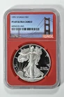 1991 S $1 American Silver Eagle 1oz NGC PF 69 Ultra Cameo Red Core