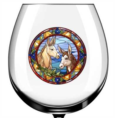 X12 Weihnachten gebeizt Esel Sonnenfänger Glas Vinyl Aufkleber Sticker Farbe ho474
