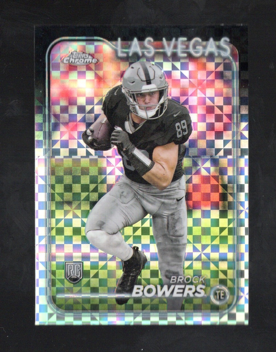 2024 Topps Chrome Brock Bowers X-Fractor Rookie RC #207 Vegas Raiders