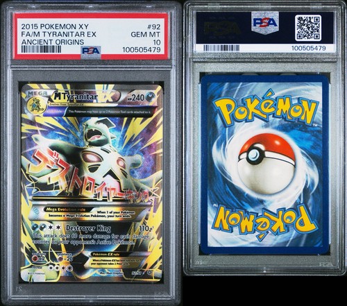 Pokemon M Tyranitar EX XY Antiche Origini Full Art #92 PSA 10 gemme ottime condizioni - Foto 3 di 3