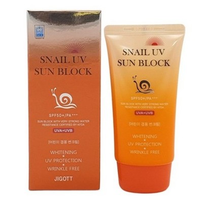 Jigott Snail UV Sun Block Cream 70ml SPF50+ PA+++ Kids Family Use