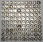 100 90% Silver Mercury Dimes, Mixed Dates, Mint Marks , 2 Rolls