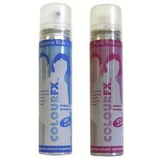 PINK & BLUE TEMPORARY  HAIR SPRAY 2 CANS - Ideal for parties