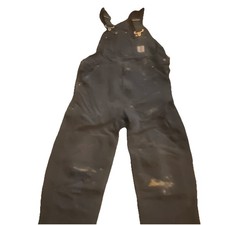 Carhartt Black Canvas Bib Overalls Unisex Durable Workwear Utility Apparel
