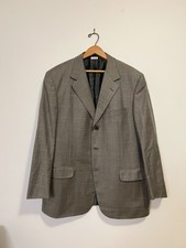 Brioni Vintage Blazer 44R Made in Italy 3 Button Wool Jacket Monogram Lining