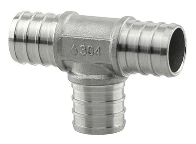 BOSHART 304 Stainless Steel PEX TEE SIZE 1'' 3/4'' 1''