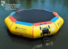 Island Hopper 17' Bounce N Splash Inflatable Water Bouncer, Yellow