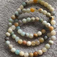 Multicolor Stone Round Beaded Stretch Bracelet, Ball/Bead Chain