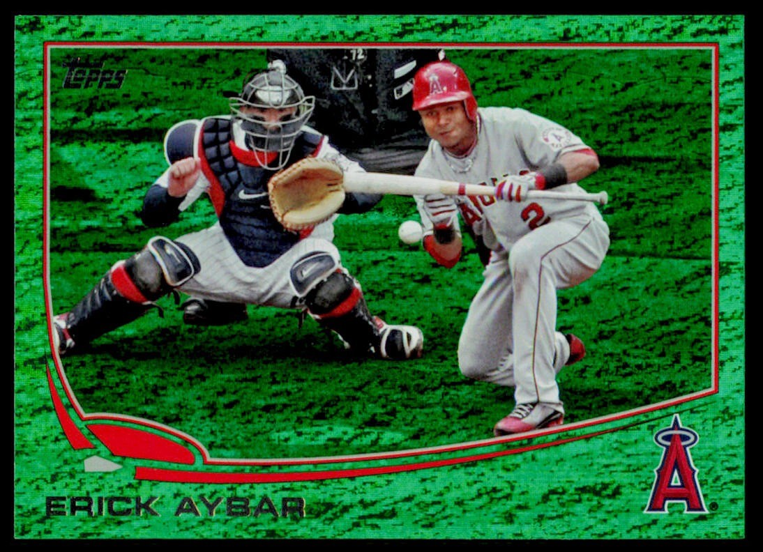 2013 Topps Erick Aybar 489 Emerald Foil Los Angeles Angels