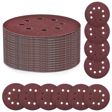 50Pack 5 Inch 8-Hole Round Sanding Discs Hook and Loop Fastening for Woodworking 0.21 per gallon