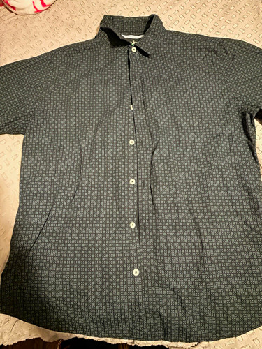 Beverly Hills Polo Club Mens Regular Fit Gray Geometric Long Sleeve Button-Up L