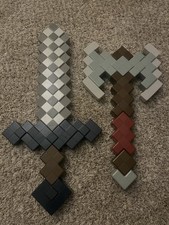 Minecraft Mattel Diamond Sword Dungeons Double Sided Battle Axe Both Working
