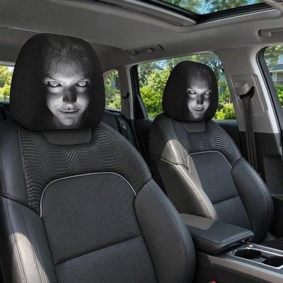 Humor Stil Polyester Auto Kopfstützenbezüge Atmungsaktiv 2er Set