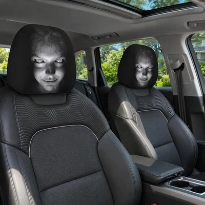 Humor Stil Polyester Auto Kopfstützenbezüge Atmungsaktiv 2er Set - Bild 1 von 4