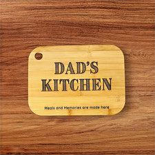 Personalised Fathers Day Gift Bamboo Chopping Board Dad’s Kitchen Laser Engraved