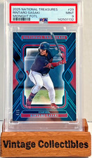 2025 Panini Baseball National Treasures RINTARO SASAKI Midnight FOTL #4/5 PSA 9