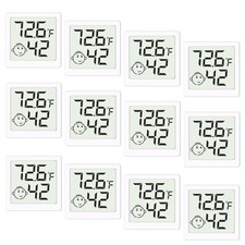 LEOALF Mini Humidity Meter Hygrometer 12 Pack Room Thermometer Indoor White