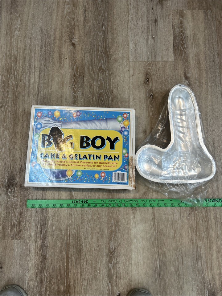 Rare Vintage Penis Cake Gelatin Molds Funny Gag Gift Big Boy Aluminum 13”