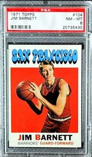 1971 Topps Basketball Jim Barnett #104 Graded PSA 8 NM-MT San Francisco Warriors