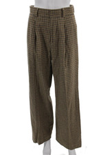 Everlane Mens Dress Pants Brown Check Recycled Wool 73% Size 40