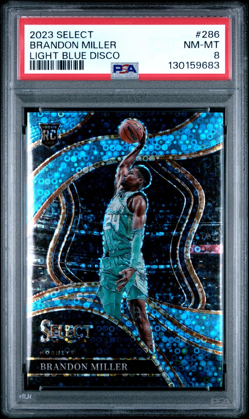 2023-24 Panini Select - Courtside Brandon Miller #286 Light Blue Disco Prizm /99
