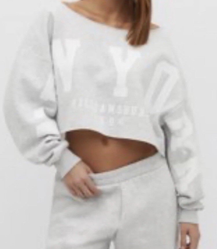 Stradivarius Cropped Gray Sweater Size Large