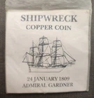 1809 Copper 10 Cash Coin Salvaged from The Admiral Gardner Shipwreck