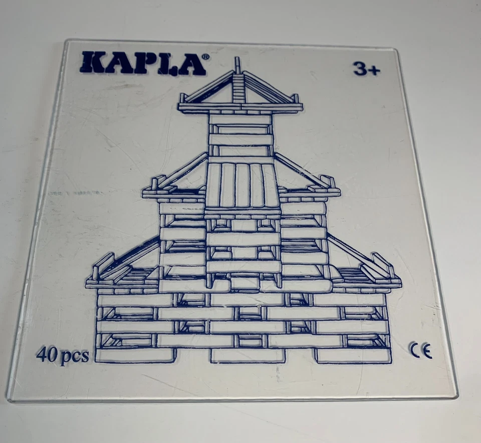 Juego de tablones de bloques de construcción de madera azul KAPLA 40 piezas en caja de madera con cubierta deslizante Foto 2 de 4