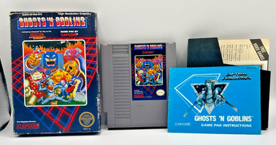 Ghosts 'N Goblins NES Nintendo Capcom CIB Box Manual Inserts 3 Screw 1986