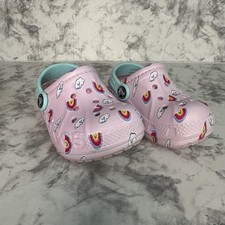 Crocs Baya Lined Printed Clogs Kids Ballerina Pink Slip-On Lightweight - C6