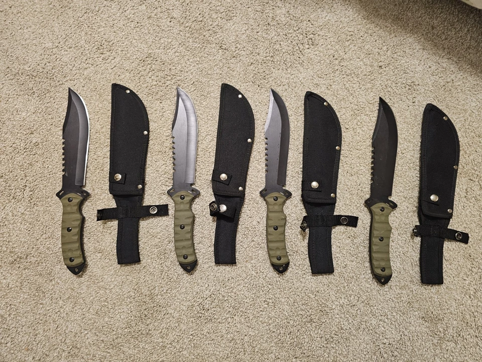 Dispatch Set Of 4 Bowie Knives, 13.5" Full Tang Hunting Knife, Ergonomic Grip - Image 2 of 4