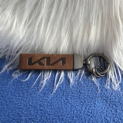 Keychain for *KIA* ( Logo )  **  Brown Leather **