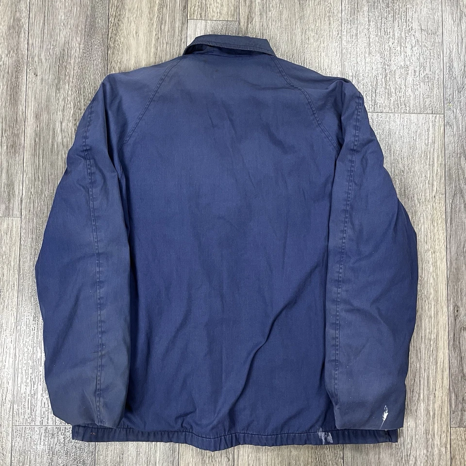 Vtg 80s US Navy Utility Deck Jacket Mens 46L Dark Blue Military Coat Stenciled - Image 2 of 4