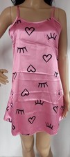 Shein Heart And Lashes Print Silky Night Dress Size 10 Brand New FREE POSTAGE