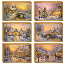 Whaline 36 Packs Vintage Christmas Greeting Cards 4 x 6 inch, Multicolor