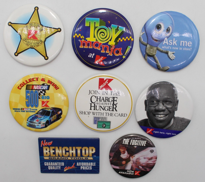 #ad Lot of Kmart Employee Pins Badges Buttons Pinbacks Toy Mania Price Police Ask Me $12.99