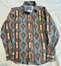 Wrangler Western Shirt Boys Large Aztec Southwestern Pearl Snap Long Sleeve