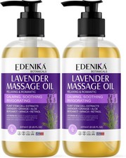 Lavender Massage Oil for Skin, Luxury Aromatherapy  8 Fl Oz Pack of 2 