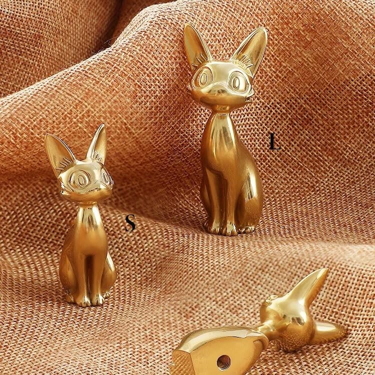 Brass Cabinet Knobs (2 Pack) Cute Cat Golden Drawer Knob Kitchen Cabinet Pull...