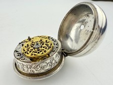 Ellicott of London Antique Rare 17t Century Silver Dial Verge Fusee Pocket Watch