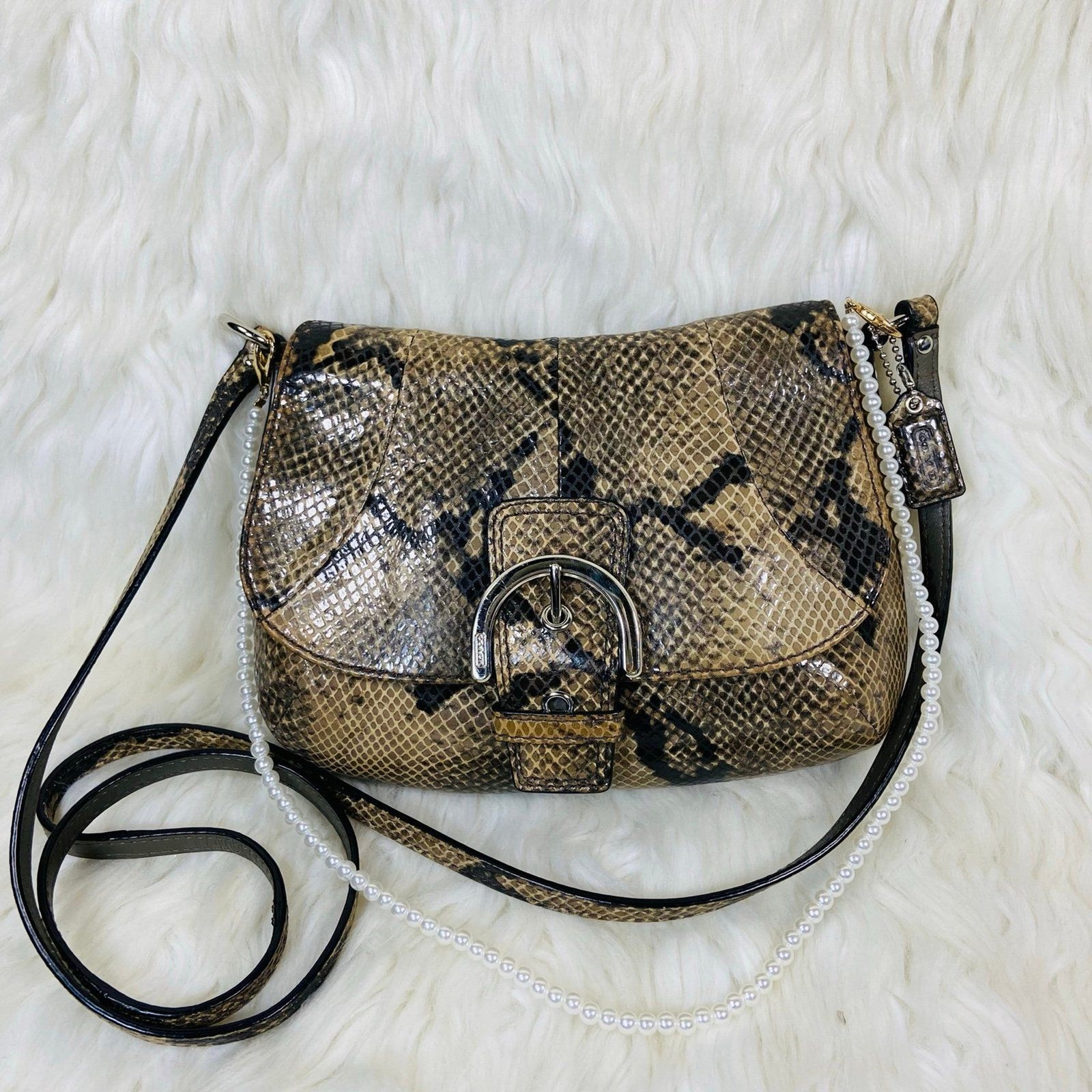 Coach Soho python embossed leather mini crossbody… - image 7