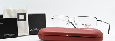 S.T. DUPONT Eyeglasses 6052 D 215 00 55-16 140 Rectangle Luxury Titanium 23KT...